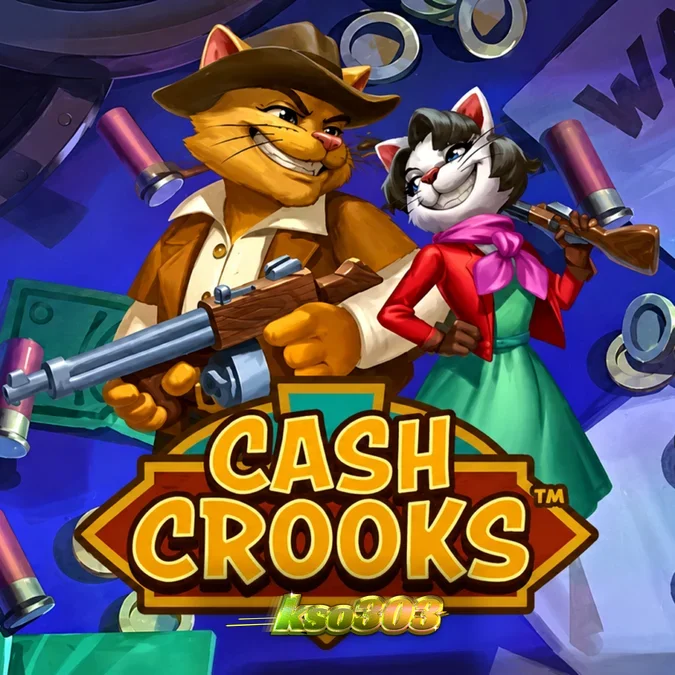Karakter Betty dan Clyve dalam slot Cash Crooks